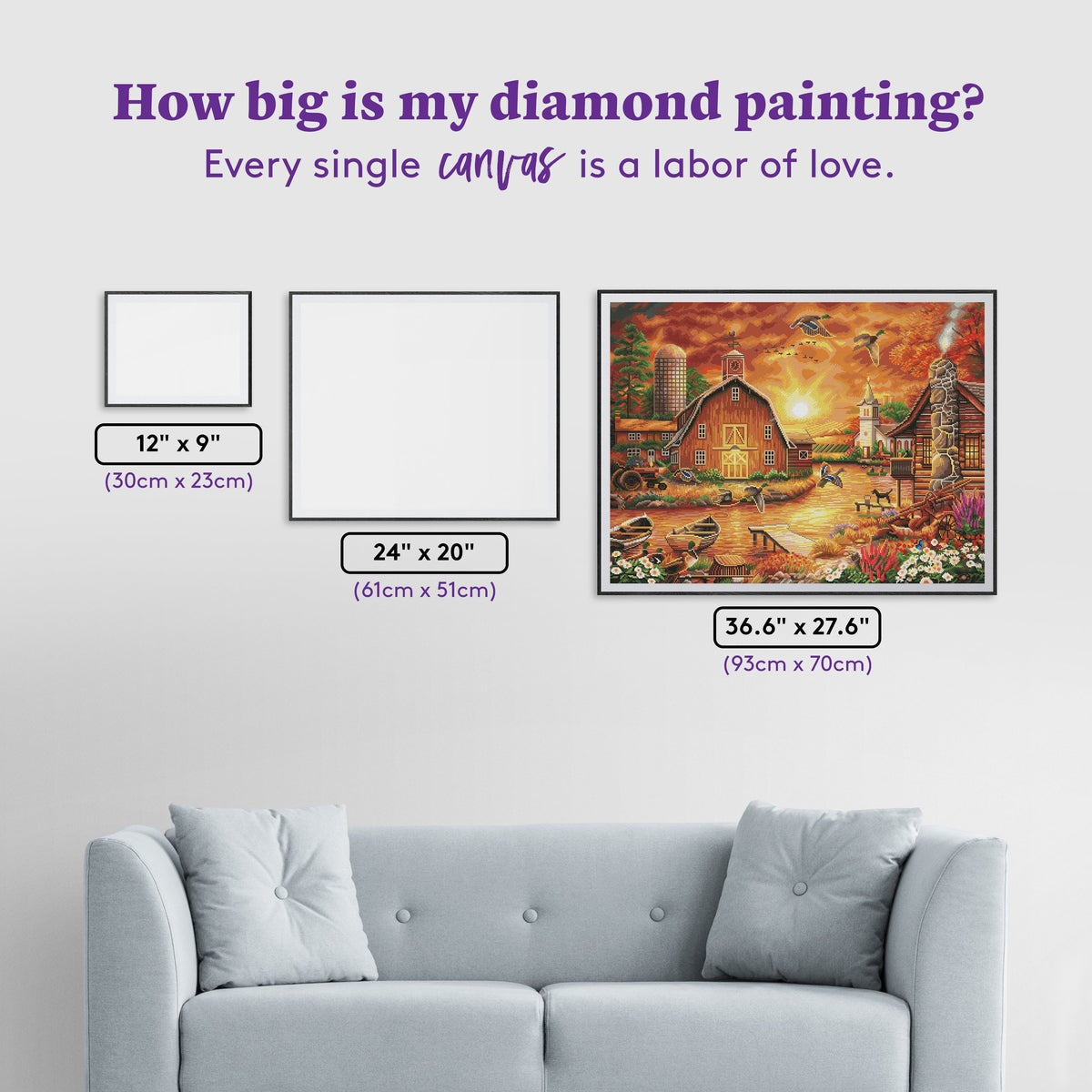 Diamond Painting Honey Drip Farm 36.6" x 27.6" (93cm x 70cm) / Square With 58 Colors Including 2 ABs / 102,223