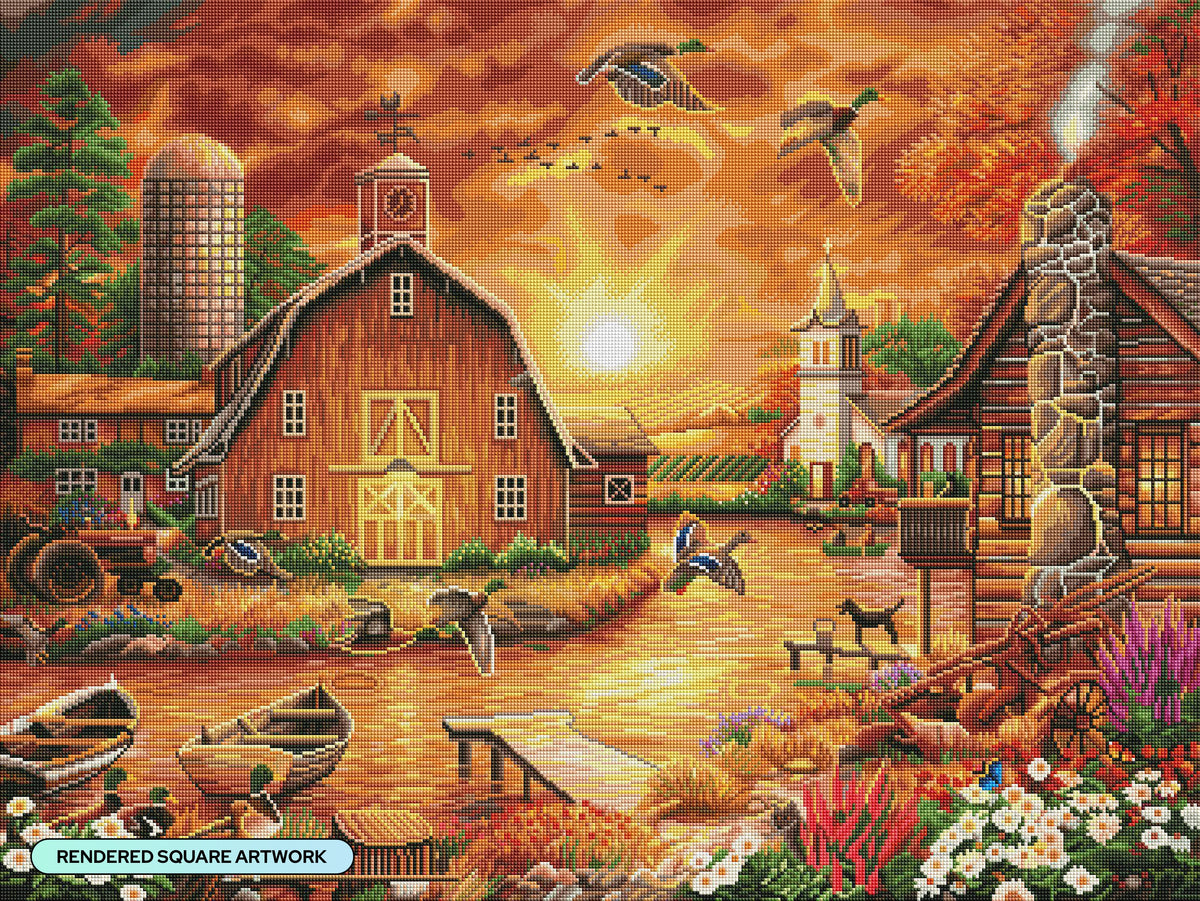 Diamond Painting Honey Drip Farm 36.6" x 27.6" (93cm x 70cm) / Square With 58 Colors Including 2 ABs / 102,223