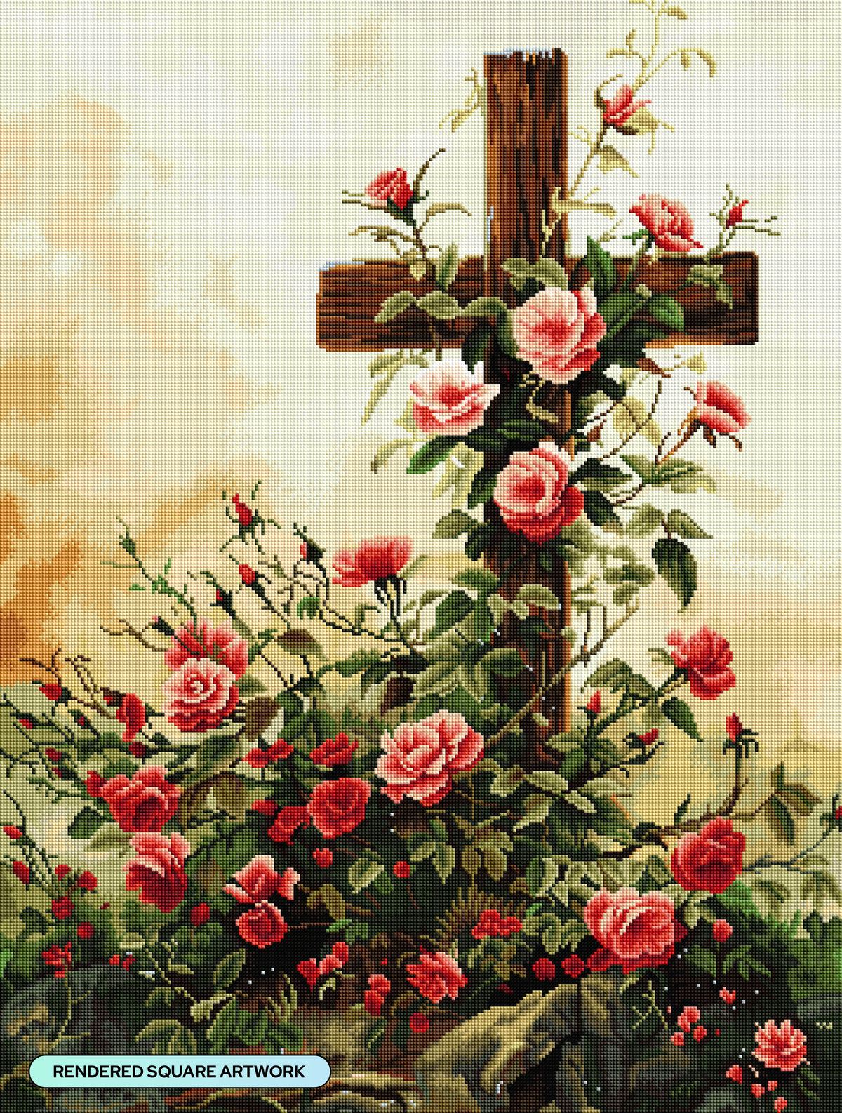 Diamond Painting Hope - Cross 25.6" x 33.9" (65cm x 85.9cm) / Square with 46 Colors including 1 AB and 3 Fairy Dust Diamonds / 90,045