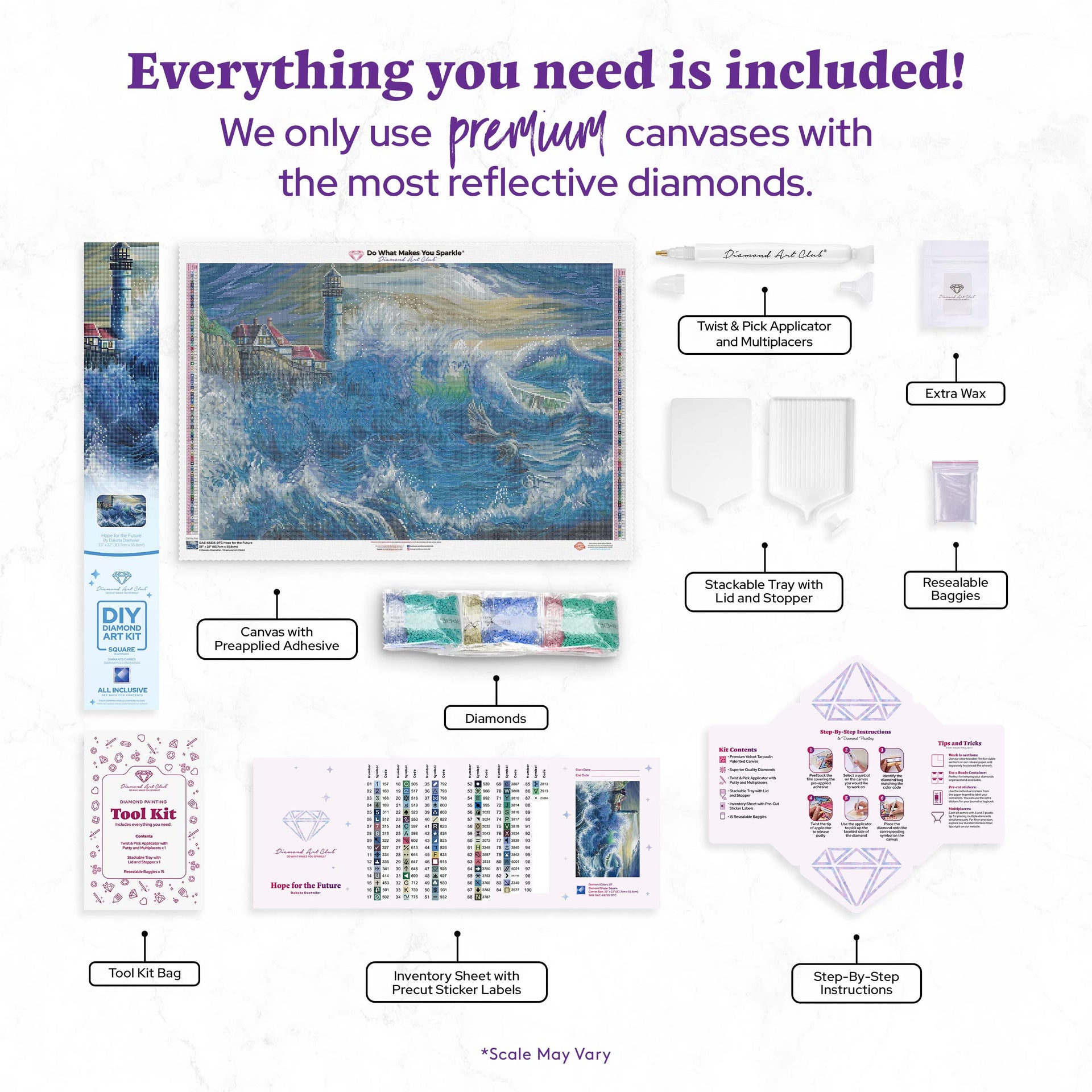 Diamond Painting Hope for the Future 33" x 22" (83.7cm x 55.8cm) / Square with 87 Colors including 1 AB and 5 Fairy Dust Diamonds / 75,264