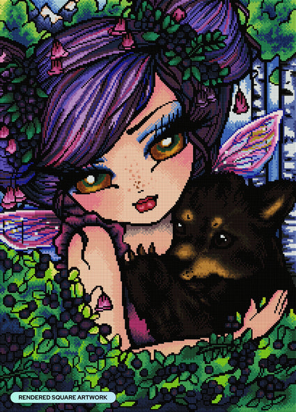 Diamond Painting HuckleBeary Fairy 20" x 28" (50.8cm x 70.7cm) / Square with 57 Colors including 2 ABs and 1 Iridescent Diamonds and 3 Fairy Dust Diamonds / 57,936