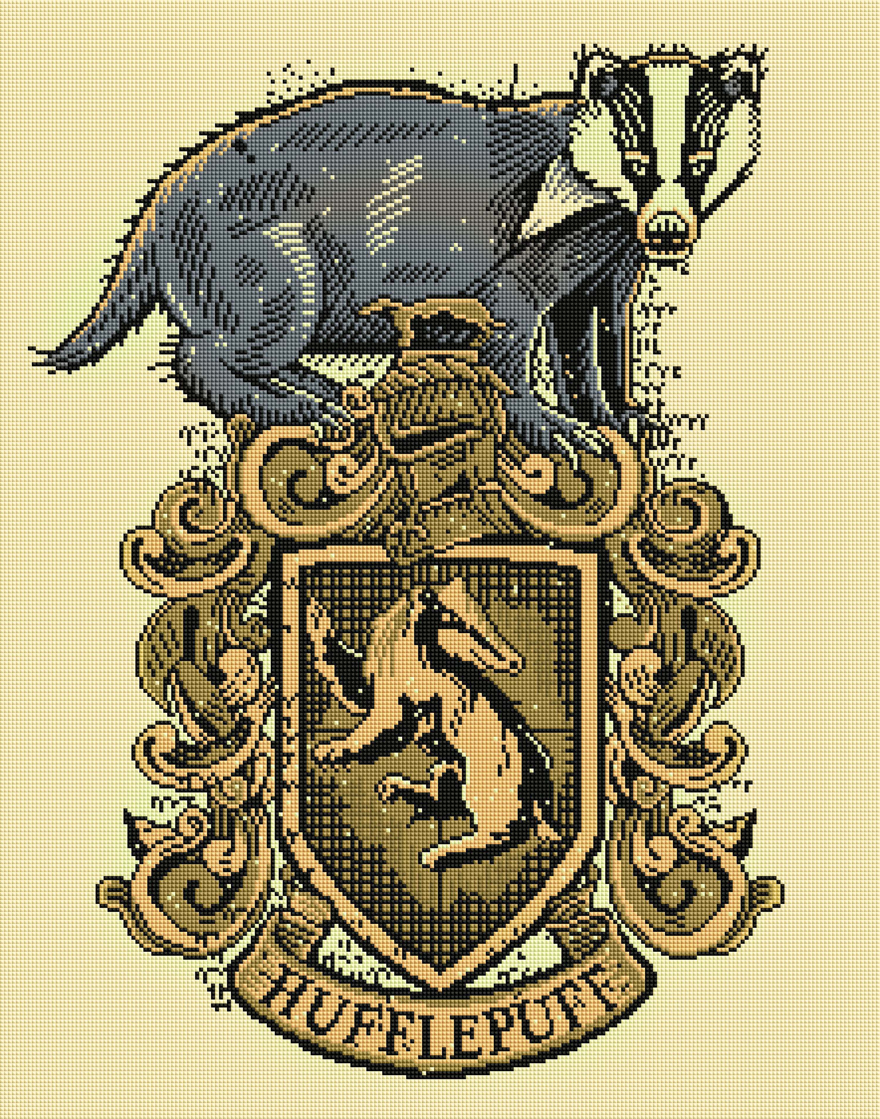 Hufflepuff Crest - Tomes & Scrolls Diamond Painting | Diamond Art