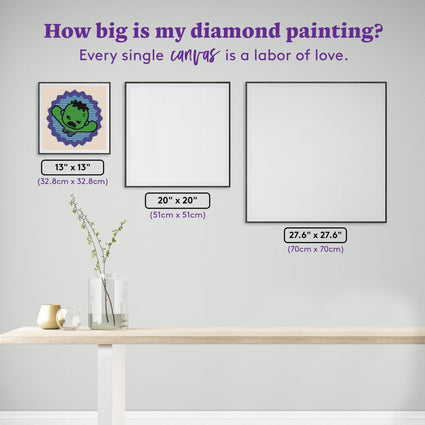 Diamond Painting Hulk™ 13" x 13" (32.8cm x 32.8cm) / Round with 8 Colors including 1 ABs / 13,689