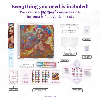 Diamond Painting I Love You Too Much 25.6" x 25.6" (65cm x 65cm) / Square with 93 Colors including 6 ABs and 3 Fairy Dust Diamonds / 68,121