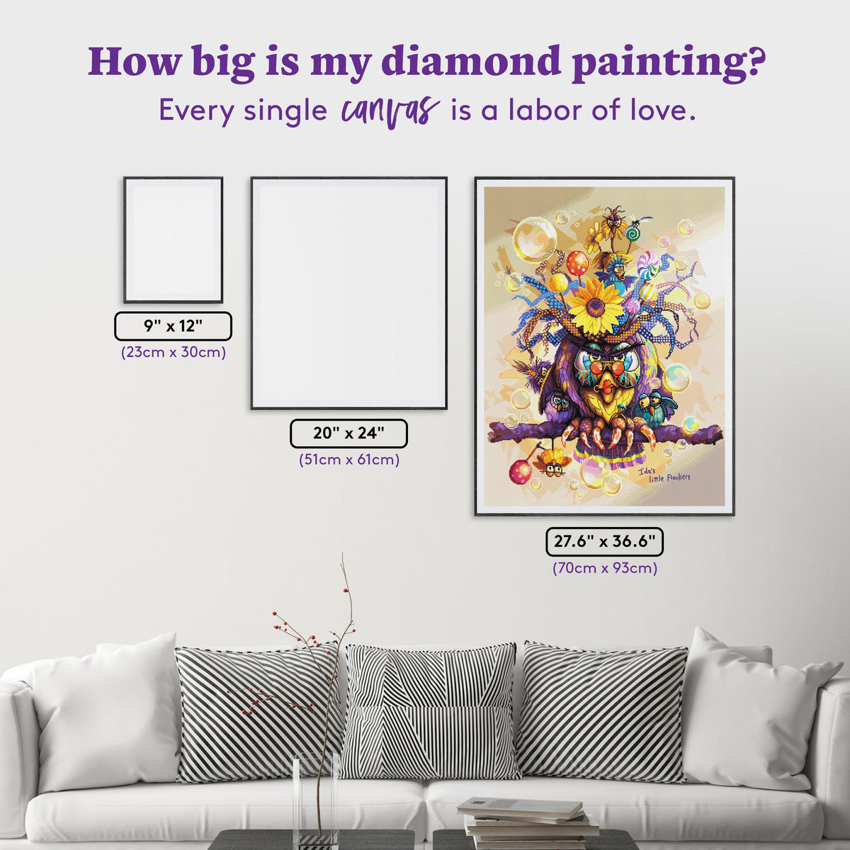 Diamond Painting Ida's Little Flockers 27.6" x 36.6" (70cm x 93cm) / Square with 77 Colors including 3 ABs and 3 Fairy Dust Diamonds / 104,813