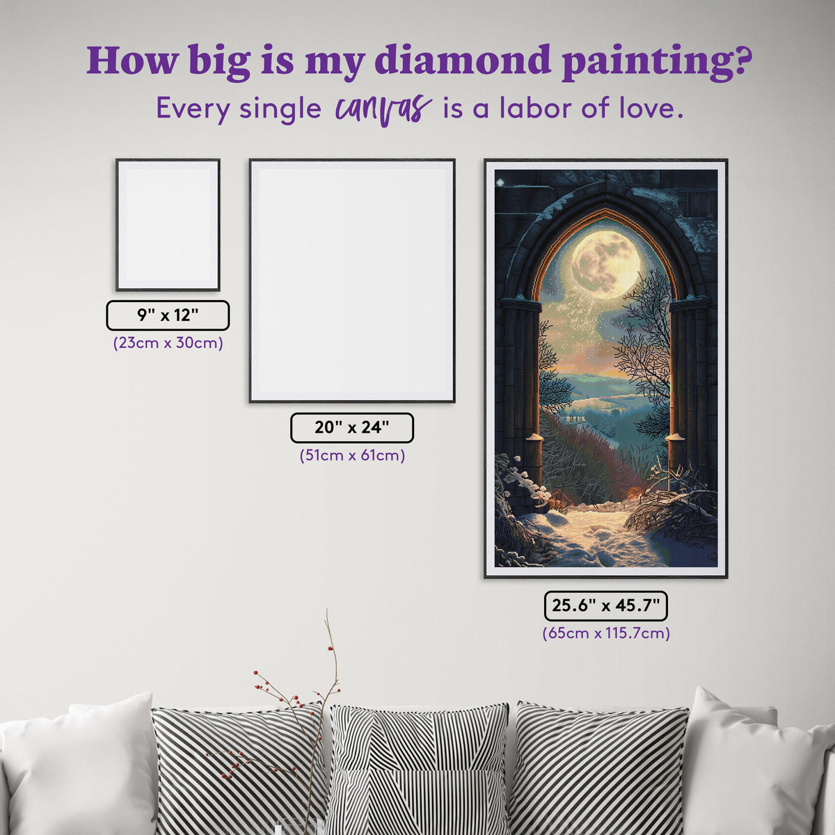 Diamond Painting Illuminated Night 25.6" x 45.7" (65cm x 115.7cm) / Square with 54 Colors including 1 AB and 2 Fairy Dust Diamonds / 121,365