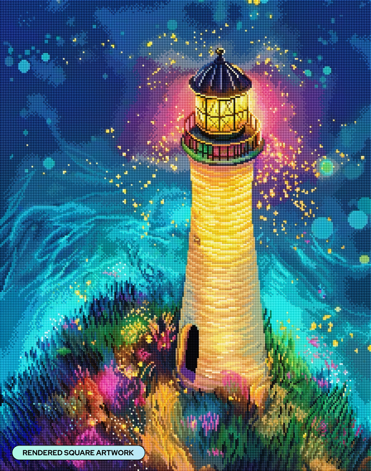 Diamond Painting In a Sea of Love 22" x 28" (55.8cm x 70.7cm) / Square with 54 Colors including 3 ABs and 3 Fairy Dust Diamonds / 63,616