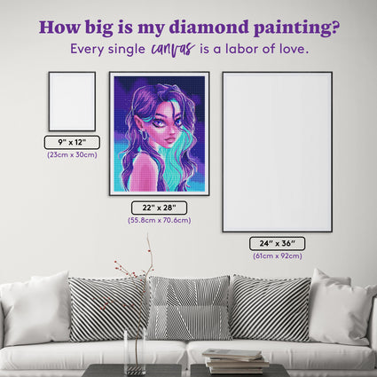 Diamond Painting Inner Glow 22" x 28" (55.8cm x 70.6cm) / Round with 42 Colors including 3 ABs and 1 Fairy Dust Diamonds / 50,148