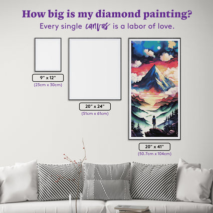 Diamond Painting Inspiration Peak 20" x 41" (50.7cm x 104cm) / Round with 67 Colors including 3 ABs and 2 Fairy Dust Diamonds / 67,151