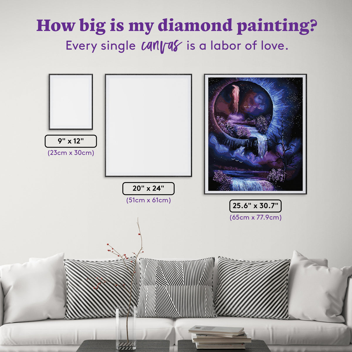 Diamond Painting Interdimensional Waterfall 25.6" x 30.7" (65cm x 77.9cm) / Square with 52 Colors including 3 ABs and 1 Fairy Dust Diamond / 81,693