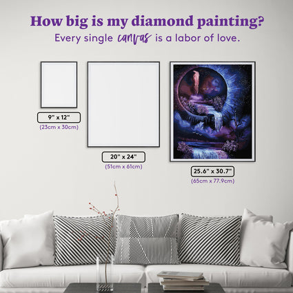 Diamond Painting Interdimensional Waterfall 25.6" x 30.7" (65cm x 77.9cm) / Square with 52 Colors including 3 ABs and 1 Fairy Dust Diamond / 81,693