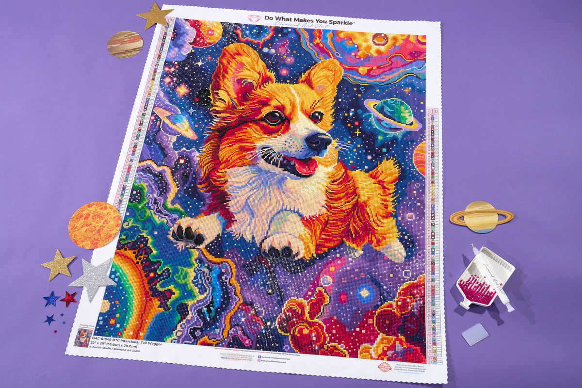 Diamond Painting Interstellar Tail Wagger 22" x 28" (55.8cm x 70.7cm) / Square with 79 Colors including 5 ABs and 3 Fairy Dust Diamonds / 63,616