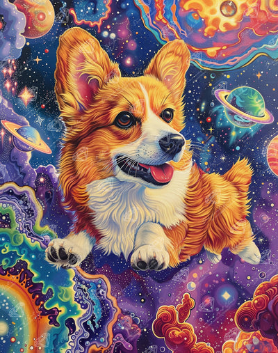 Diamond Painting Interstellar Tail Wagger 22" x 28" (55.8cm x 70.7cm) / Square with 79 Colors including 5 ABs and 3 Fairy Dust Diamonds / 63,616