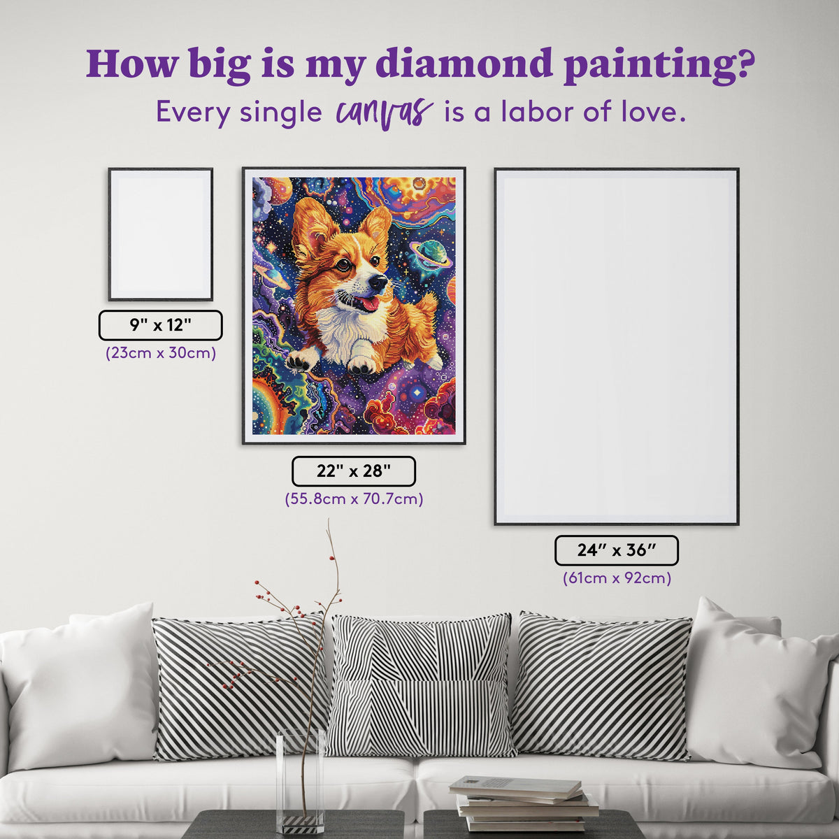 Diamond Painting Interstellar Tail Wagger 22" x 28" (55.8cm x 70.7cm) / Square with 79 Colors including 5 ABs and 3 Fairy Dust Diamonds / 63,616