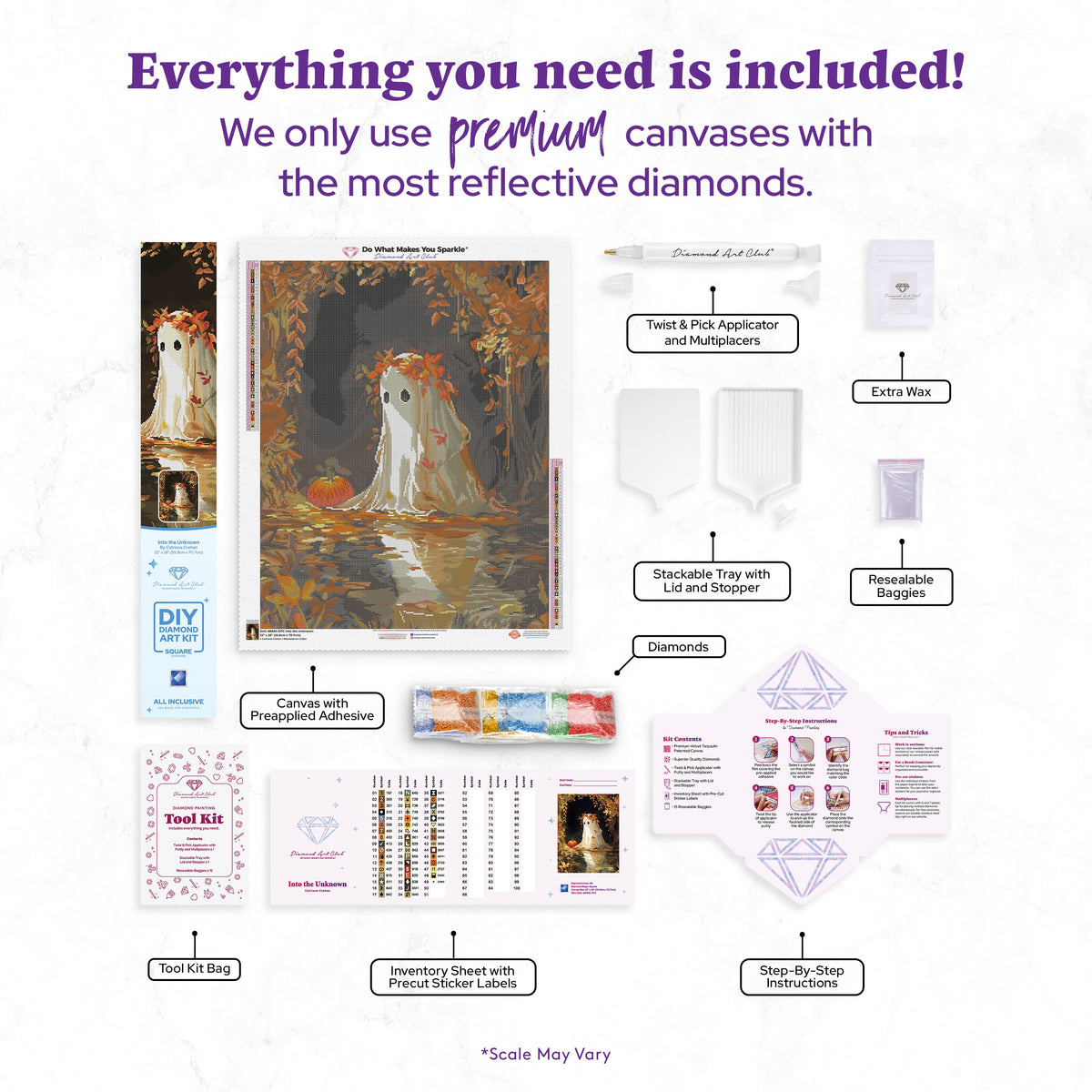 Diamond Painting Into the Unknown 22" x 28" (55.8cm x 70.7cm) / Square with 49 Colors including 1 AB and 4 Fairy Dust Diamonds / 63,616