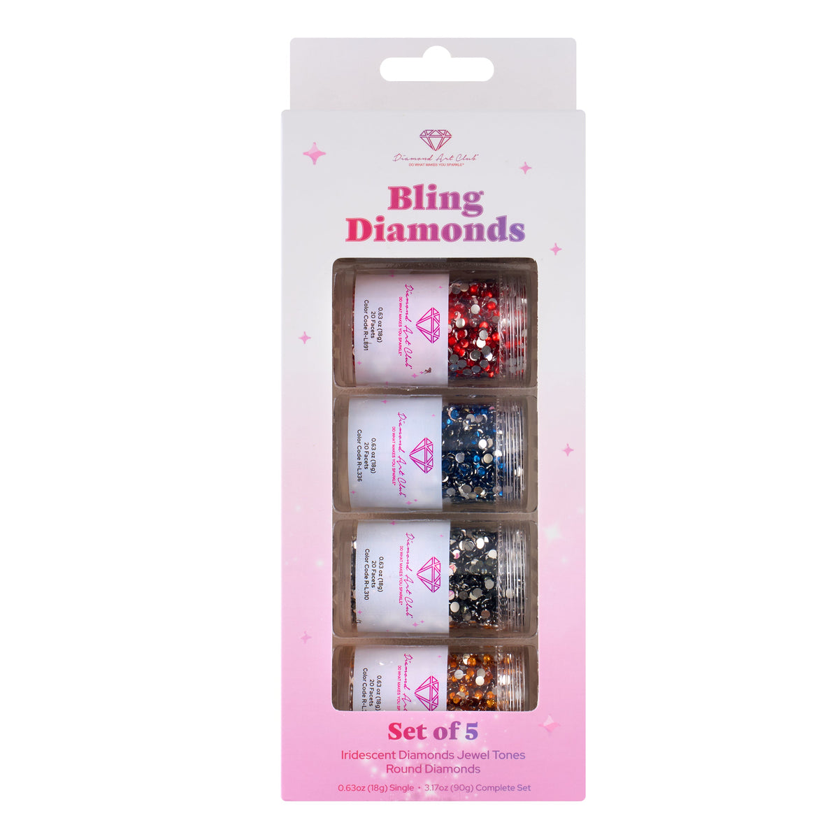 Diamond Painting Iridescent - Jewel Tones Round (Set of 5)