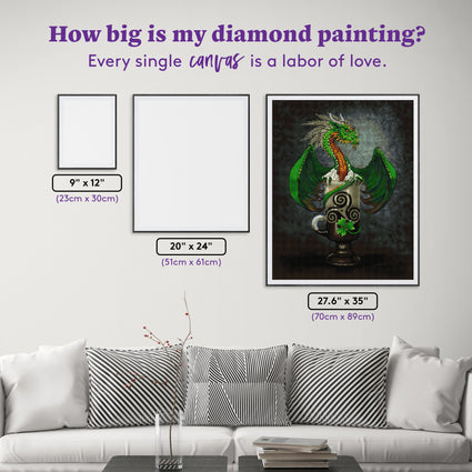 Diamond Painting Irish Coffee Dragon 27.6" x 35" (70cm x 89cm) / Square with 39 Colors including 3 ABs and 1 Fairy Dust Diamond / 100,317