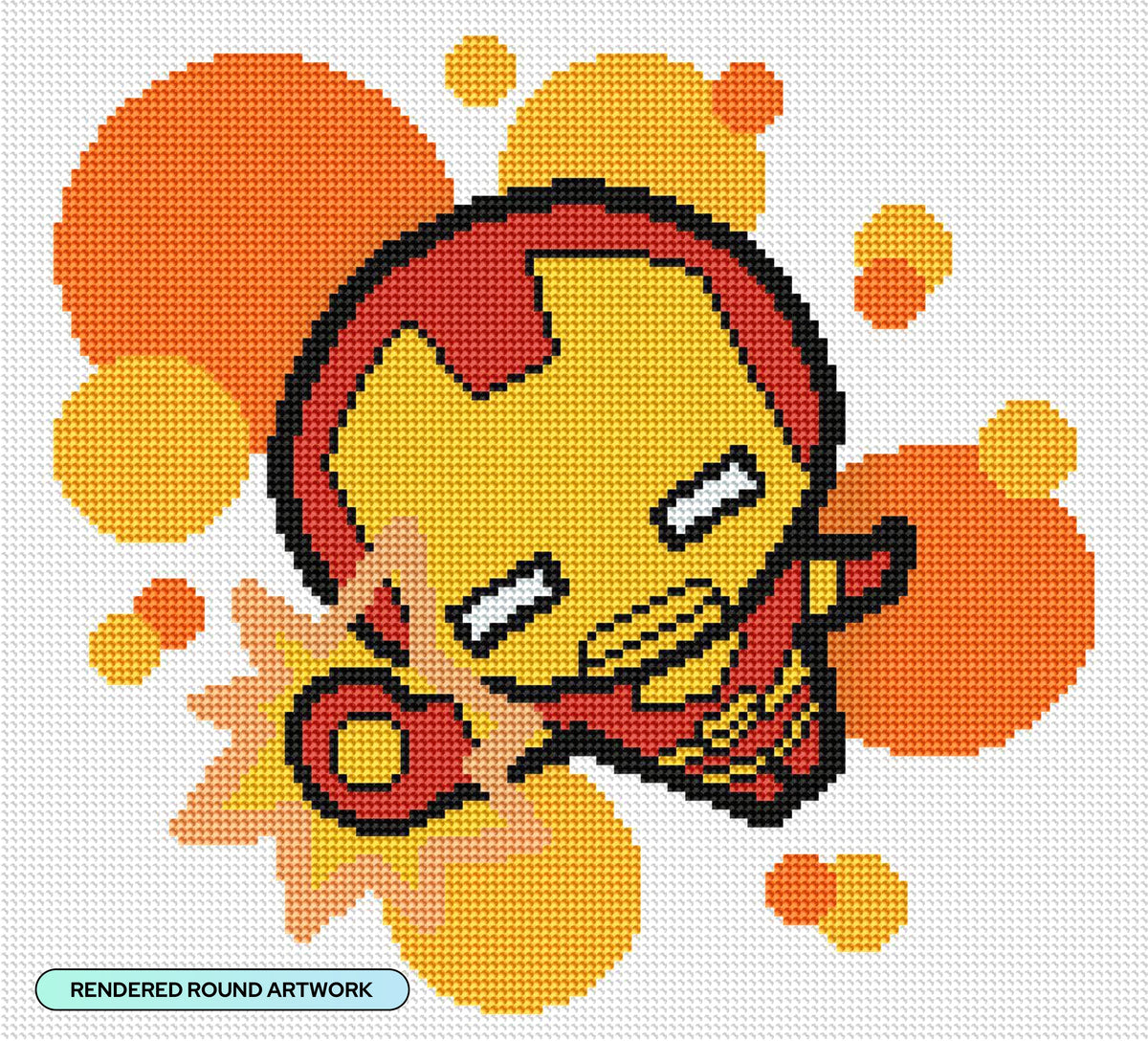 Diamond Painting Iron Man™ 14" x 13" (36cm x 32.8cm) / Round with 8 Colors including 2 ABs / 15,093