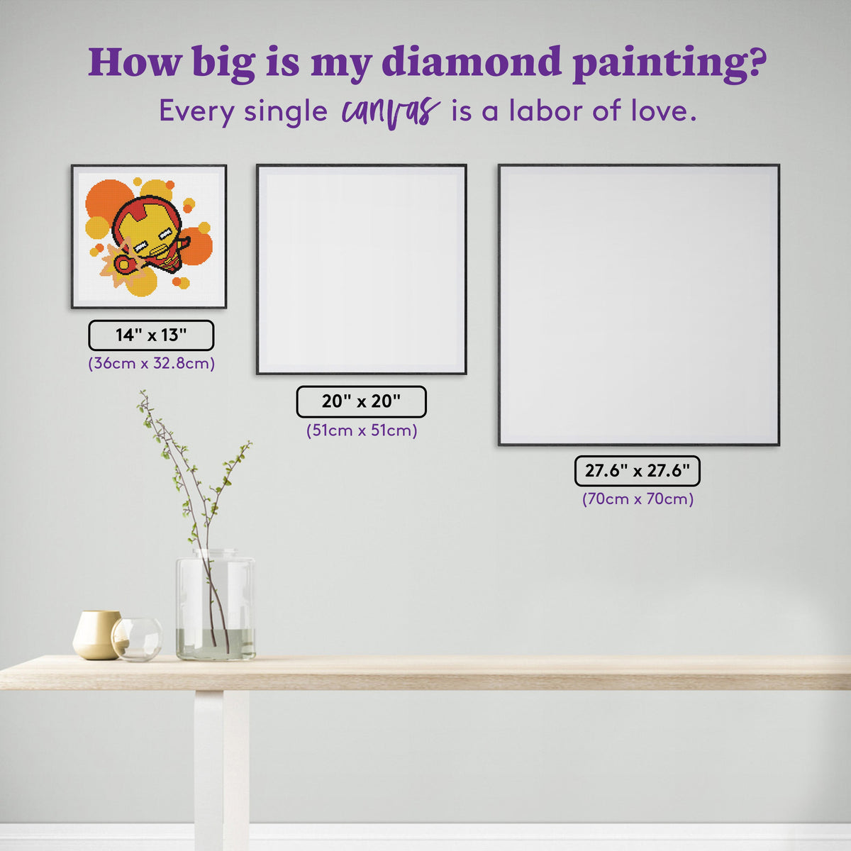 Diamond Painting Iron Man™ 14" x 13" (36cm x 32.8cm) / Round with 8 Colors including 2 ABs / 15,093