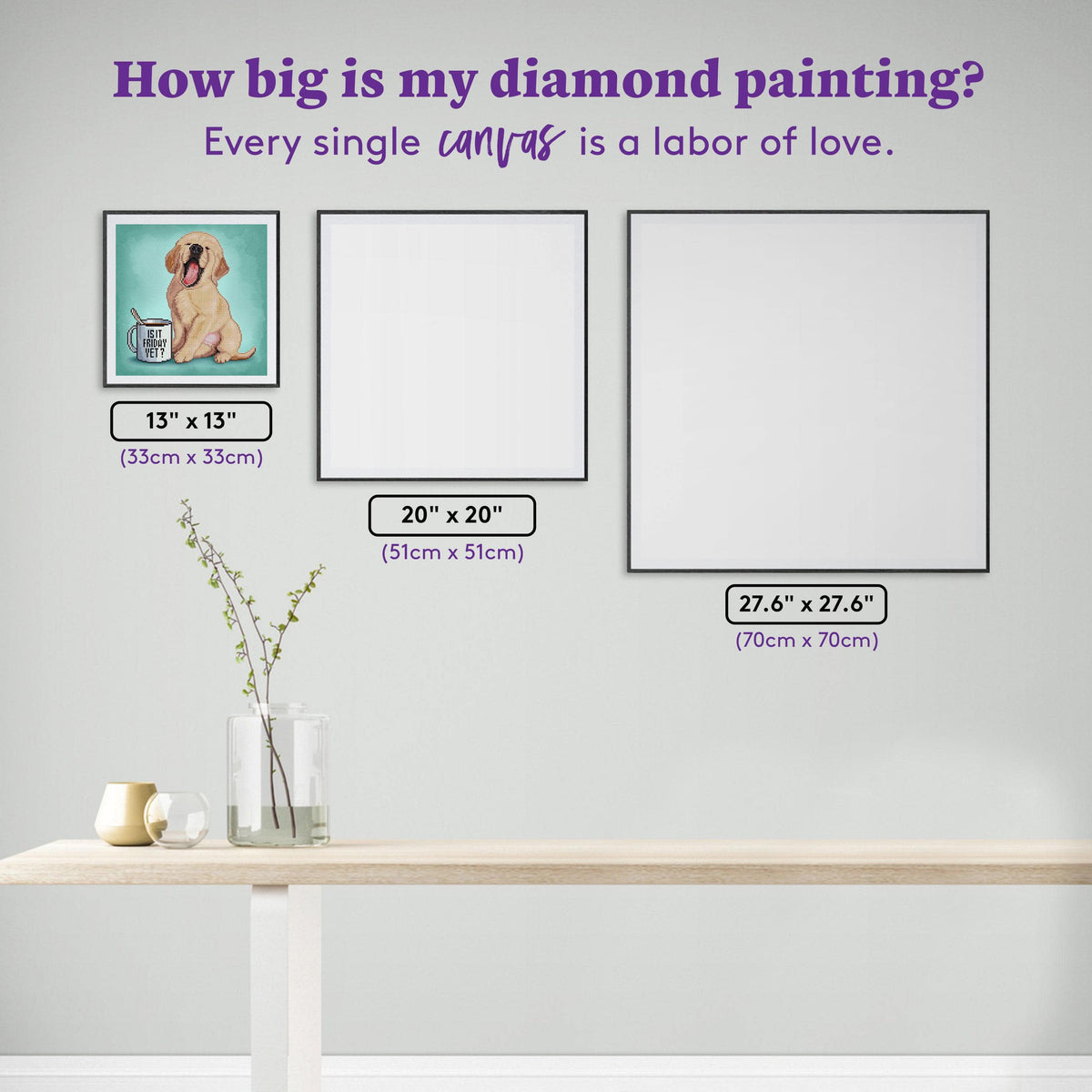 Diamond Painting Is It Friday Yet? (AMZ) 13" x 13" (33cm x 33cm) / Square with 28 Colors including 2 ABs / 6,964