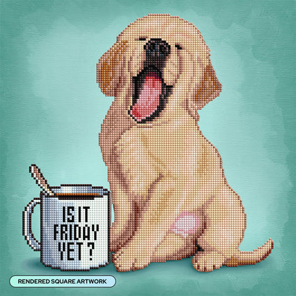 Diamond Painting Is It Friday Yet? (AMZ) 13" x 13" (33cm x 33cm) / Square with 28 Colors including 2 ABs / 6,964