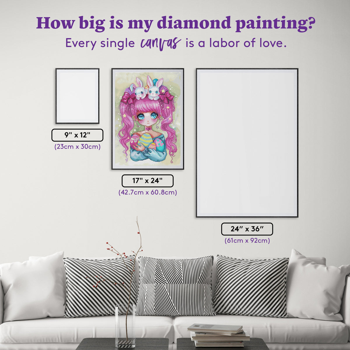 Diamond Painting Isabelle 17" x 24" (42.7cm x 60.8cm) / Round with 80 Colors including 2 ABs and 6 Fairy Dust Diamonds / 34,255