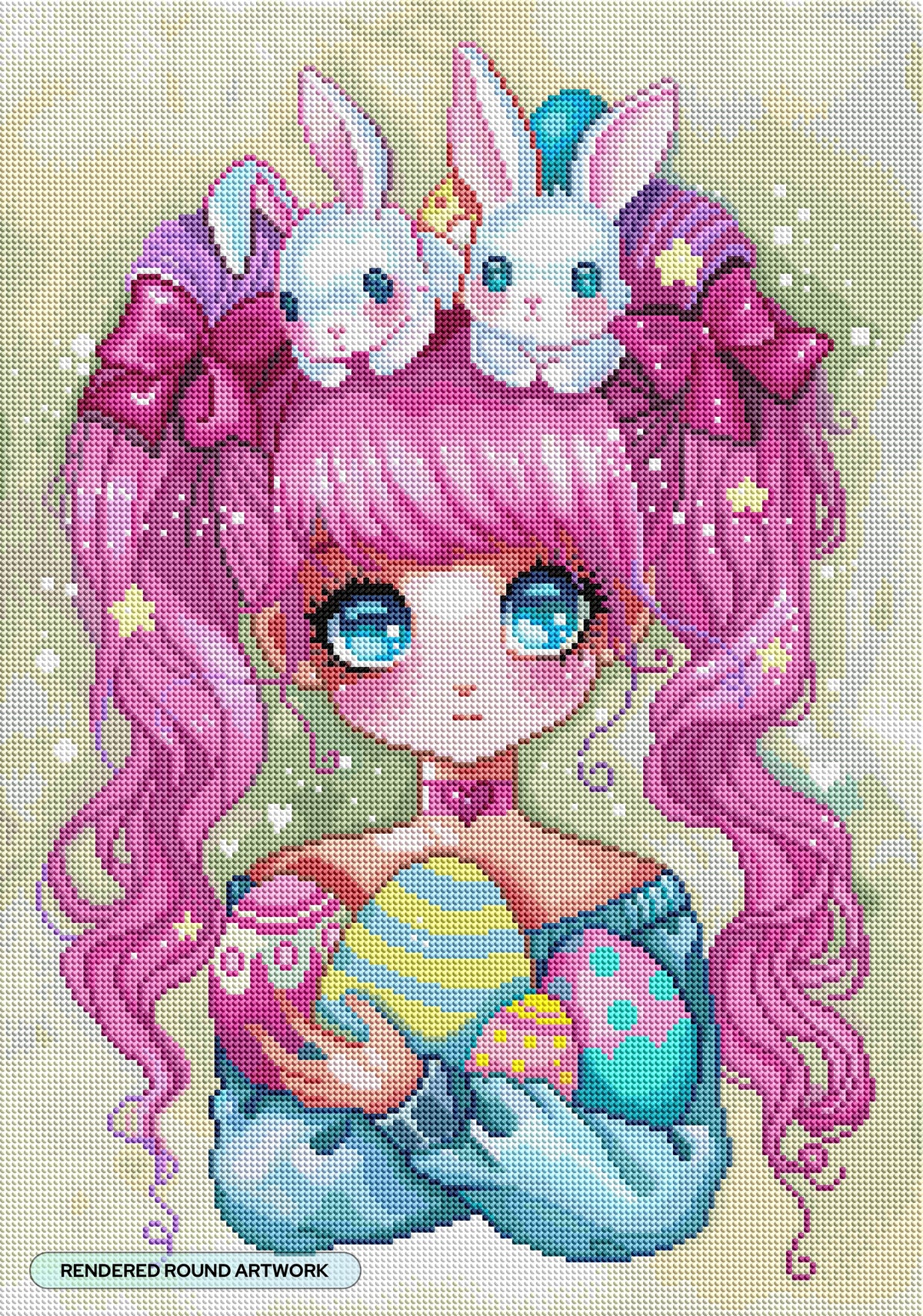 Diamond Painting Isabelle 17" x 24" (42.7cm x 60.8cm) / Round with 80 Colors including 2 ABs and 6 Fairy Dust Diamonds / 34,255