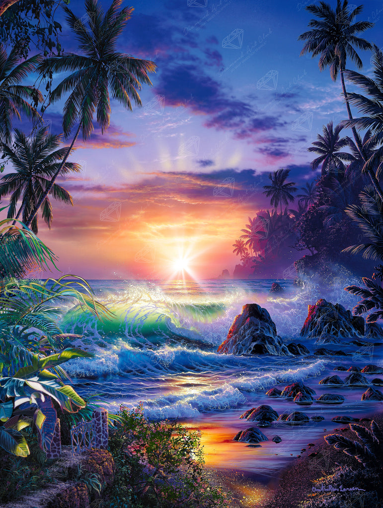 ダイヤモンドアートクラブ  Seascape Sunrise island-seascape-sunrise-