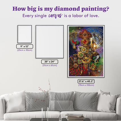 Diamond Painting It's About Time 27.6" x 40.2" (70cm x 102cm) / Square with 64 Colors including 4 ABs and 4 Fairy Dust Diamonds / 114,929