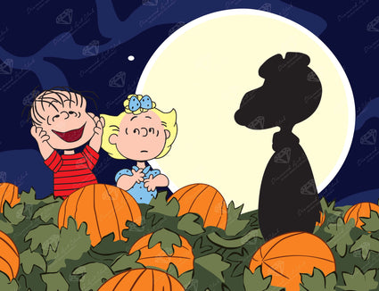 Diamond Painting It's the Great Pumpkin! 22" x 17" (55.8cm x 42.8cm) / Square With 14 Colors including 2 ABs and 2 Fairy Dust Diamonds / 38,528