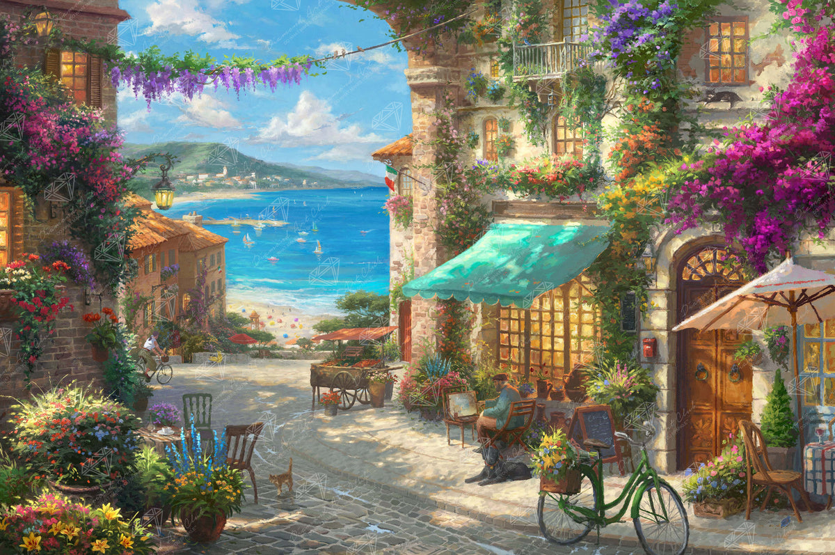 Diamond Painting Italian Cafe 38.6" x 25.6" (97.8cm x 65cm) / Square With 98 Colors Including 5 ABs and 2 Fairy Dust Diamonds / 102,573
