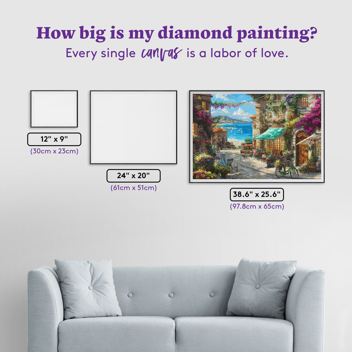 Diamond Painting Italian Cafe 38.6" x 25.6" (97.8cm x 65cm) / Square With 98 Colors Including 5 ABs and 2 Fairy Dust Diamonds / 102,573