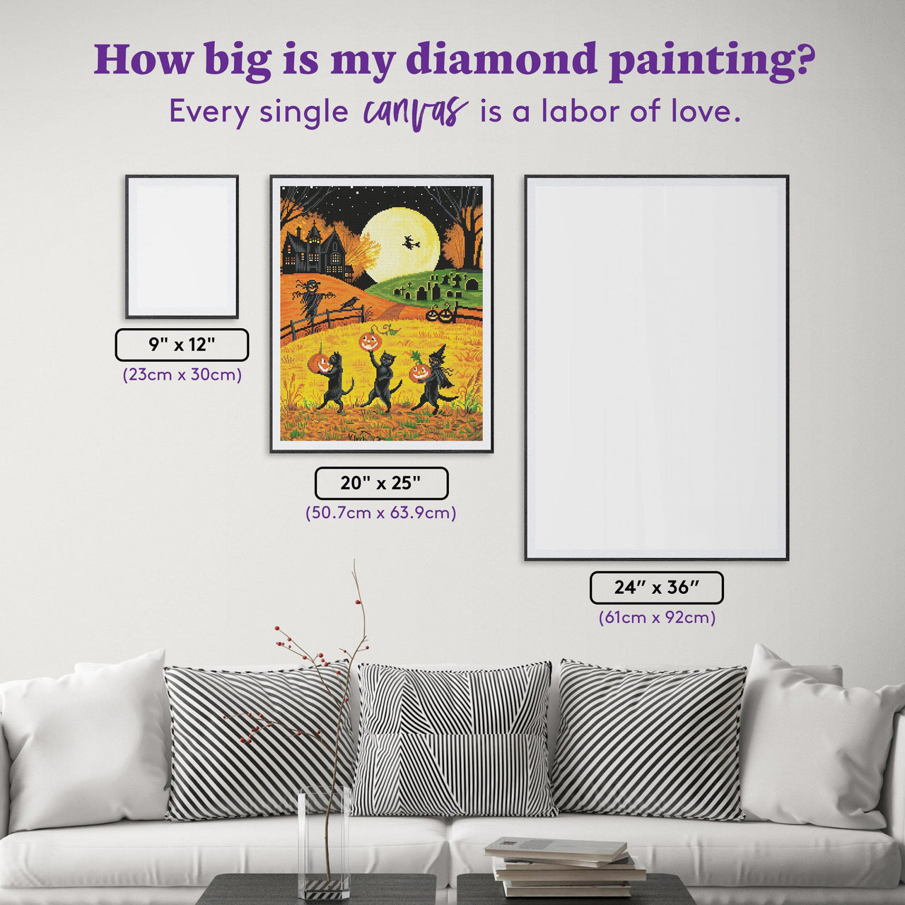 Diamond Painting Jack, Jill & JOL 20" x 25" (50.7cm x 63.9cm) / Round With 25 Colors Including 3 ABs & 1 Glow in the Dark Diamonds & 1 Fairy Dust Diamonds / 41,268