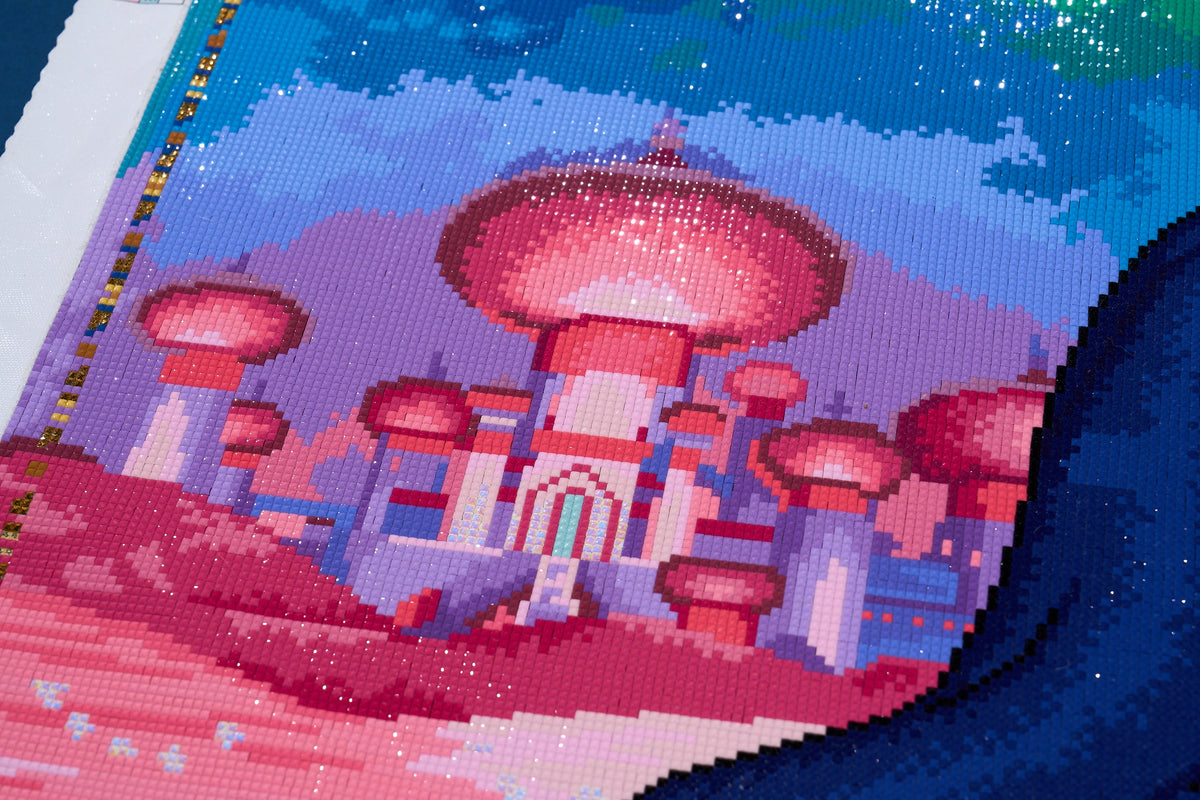 Diamond Painting Jasmine 27.6" x 33.1" (69.9cm x 83.9cm) / Square with 62 Colors including 1 AB and 1 Electro Diamond and 3 Fairy Dust Diamonds / 94,697