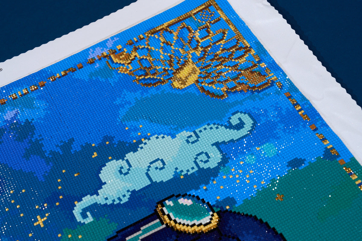 Diamond Painting Jasmine 27.6" x 33.1" (69.9cm x 83.9cm) / Square with 62 Colors including 1 AB and 1 Electro Diamond and 3 Fairy Dust Diamonds / 94,697