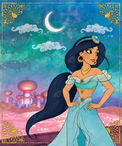 Diamond Painting Jasmine 27.6" x 33.1" (69.9cm x 83.9cm) / Square with 62 Colors including 1 AB and 1 Electro Diamond and 3 Fairy Dust Diamonds / 94,697