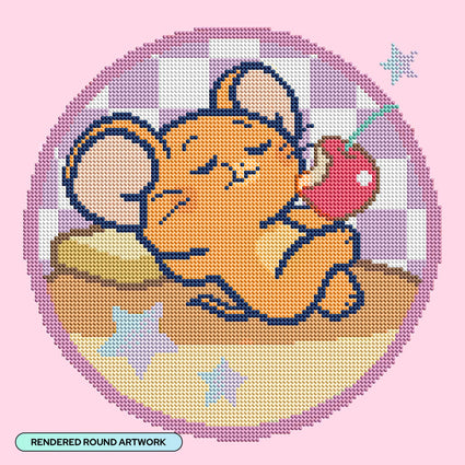 Diamond Painting Jerry 13" x 13" (33cm x 33cm) / Round With 17 Colors Including 1 AB and 3 Fairy Dust Diamonds / 9,079