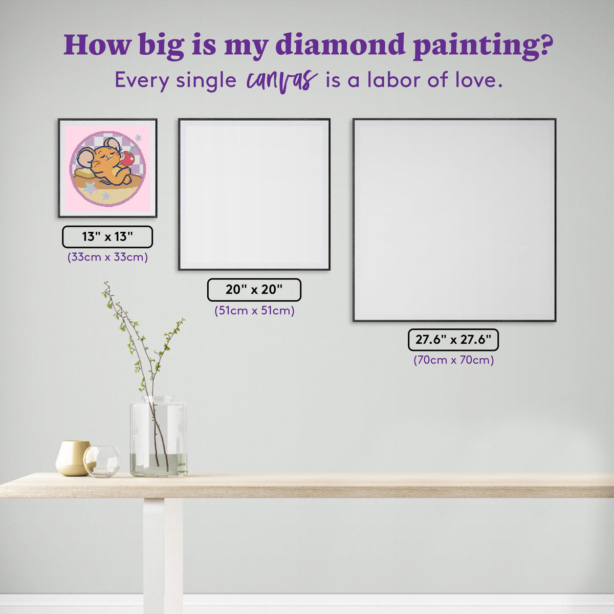 Diamond Painting Jerry 13" x 13" (33cm x 33cm) / Round With 17 Colors Including 1 AB and 3 Fairy Dust Diamonds / 9,079