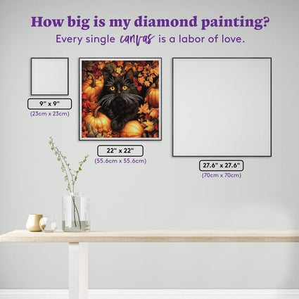 Diamond Painting Jet in the Pumpkin Patch 22" x 22" (55.6cm x 55.6cm) / Round with 40 Colors including 3 ABs and 3 Fairy Dust Diamonds / 40,804