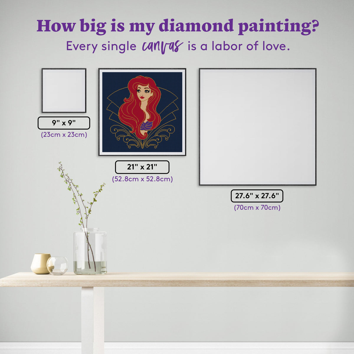 Diamond Painting Jewel of the Sea 21" x 21" (52.8cm x 52.8cm) / Round with 8 Colors including 1 Iridescent Diamond and 2 Fairy Dust Diamonds / 36,864
