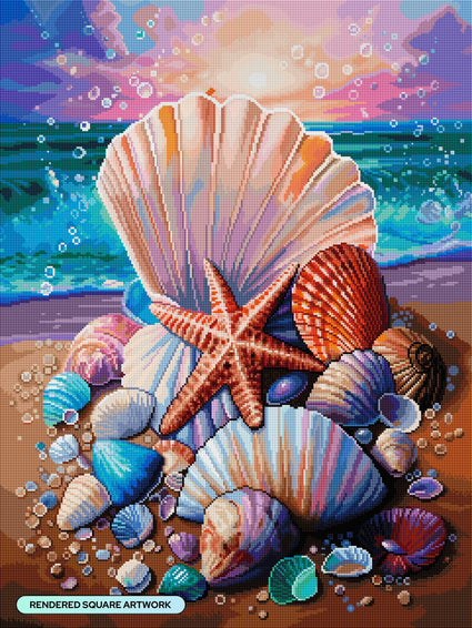Diamond Painting Jewels of the Sea 23.6" x 31.5" (60cm x 80cm) / Square with 83 Colors including 3 ABs and 2 Fairy Dust Diamonds / 77,361