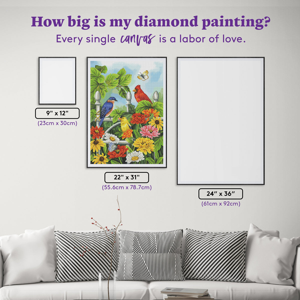Diamond Painting Jewels of the Summer 22" x 31" (55.6cm x 78.7cm) / Round with 66 Colors including 3 ABs and 5 Fairy Dust Diamonds / 57,772