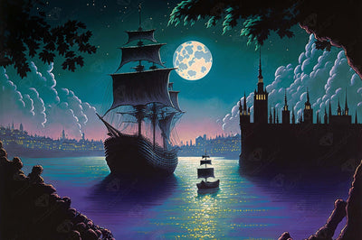 Diamond Painting Journey in the Dark 38.6" x 25.6" (98cm x 65cm) / Square with 53 Colors including 4 ABs and 1 Glow in the Dark Diamonds / 102,573