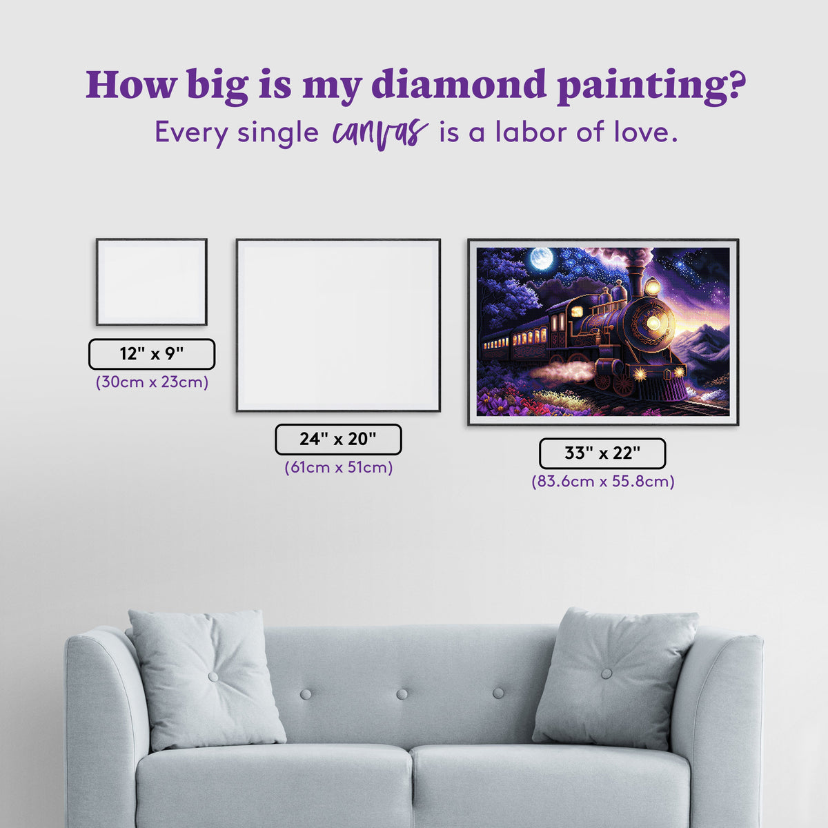 Diamond Painting Journey into Dreams 33" x 22" (83.6cm x 55.8cm) / Square with 66 Colors including 2 ABs and 3 Fairy Dust Diamonds / 75,264