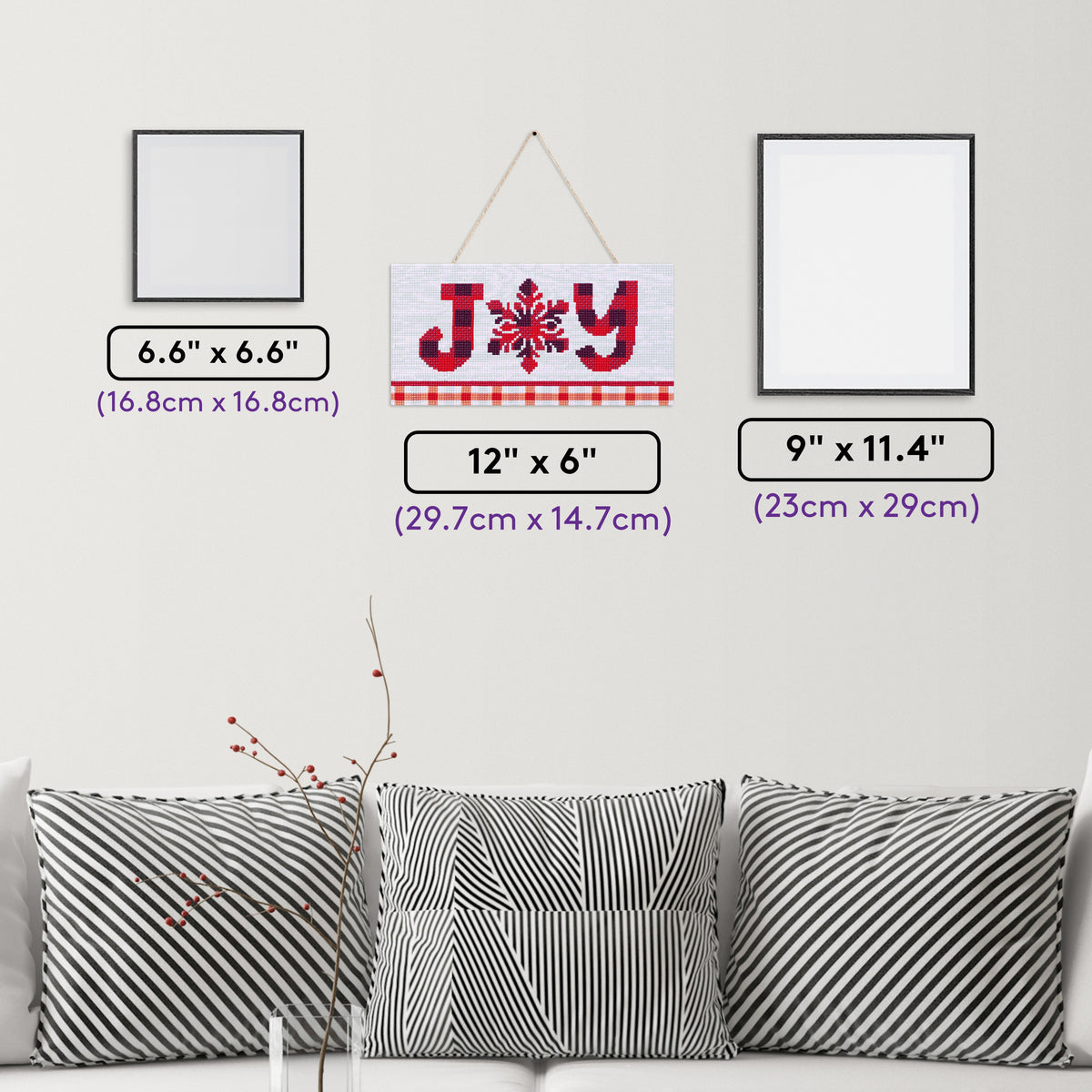 Diamond Painting Joy - Hanging Sign 6" x 12" (14.7cm x 29.7cm) / Square with 8 Colors including 1 AB and 1 Fairy Dust Diamonds / 7,021