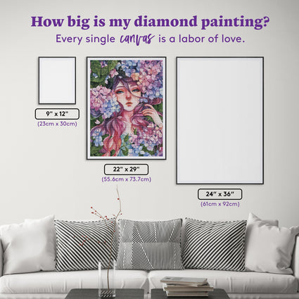 Diamond Painting June Blooms 22" x 29" (55.6cm x 73.7cm) / Round with 90 Colors including 2 ABs and 4 Fairy Dust Diamonds / 54,136