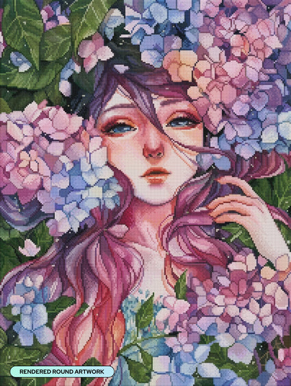 Diamond Painting June Blooms 22" x 29" (55.6cm x 73.7cm) / Round with 90 Colors including 2 ABs and 4 Fairy Dust Diamonds / 54,136