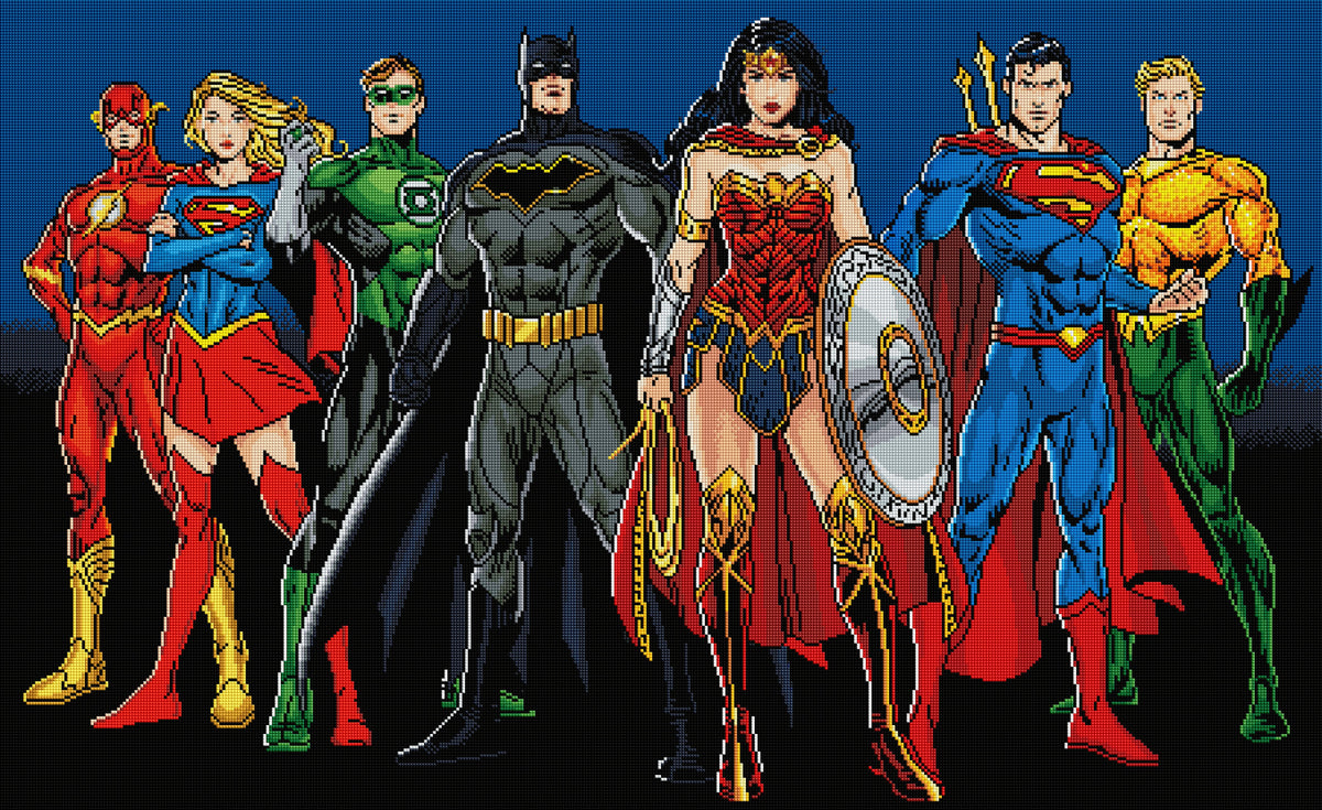 Diamond Painting Justice League™ 44.9" x 27.6" (114cm x 70cm) / Square With 40 Colors Including 4 ABs / 125,204