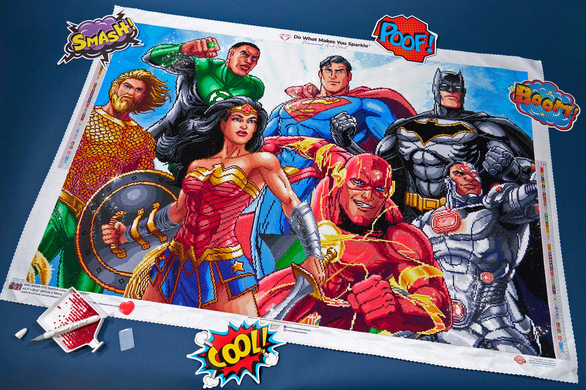 Diamond Painting Justice League of America™ 42.1" x 27.6" (107cm x 70cm) / Square With 66 Colors Including 4 ABs / 117,448