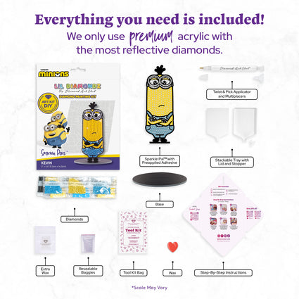 Diamond Painting Kevin - Sparkle Pals™ 2.0" x 5.6" (5.3cm x 14.3cm) / Round with 5 Colors including 1 Fairy Dust Diamond / 420